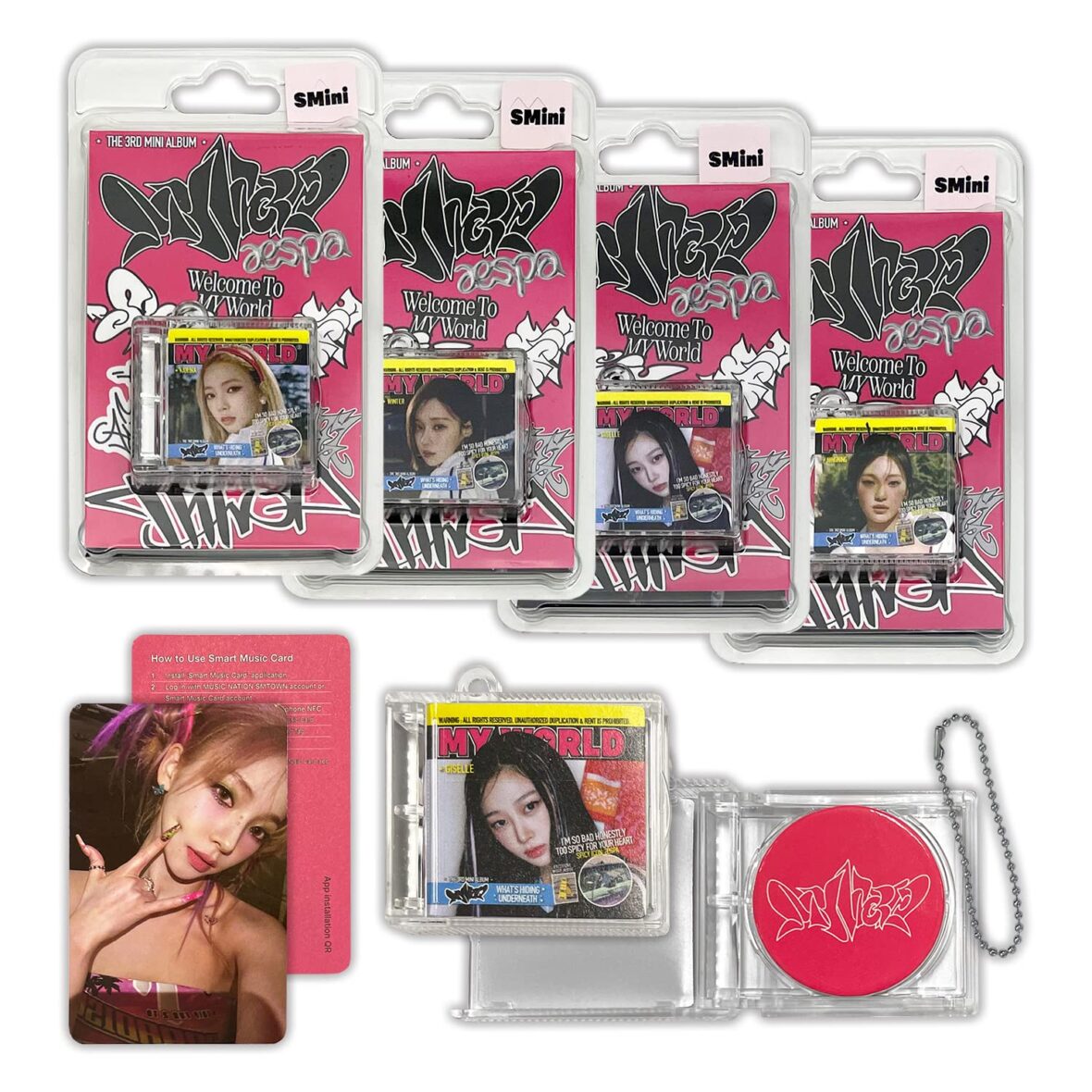 Mini CD NFC  do álbum "Welcome To My World" do aespa, lançãdo em 2023.